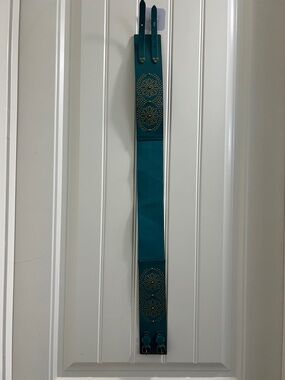 Teal Embellished Wide Belt